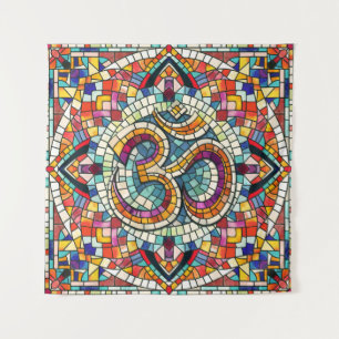 OM Symbool Lotus Mandala Mozaïek Wandkleed