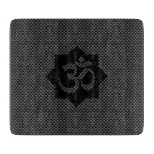 OM Symbool Lotus Spiritualiteit in Koolstofvezel S Snijplank