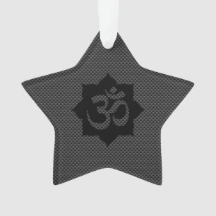 OM-symbool Lotus spiritualiteit in koolstofvezelst Ornament