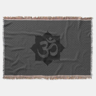 OM Symbool Lotus Spiritualiteit Yoga Carbon Style Deken