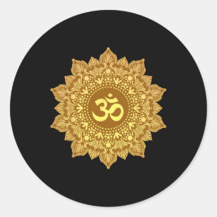 Om Symbool Mandala Heilige Geometrie Zen Yoga Medi Ronde Sticker