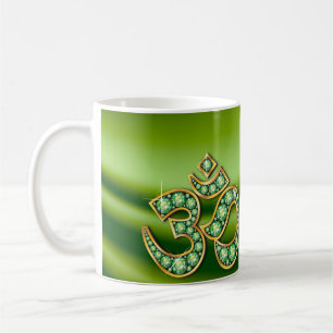 Om Symbool met "Peridot" Stones Cup Koffiemok