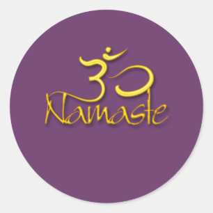 Om symbool/namaste/DIY-kleur Ronde Sticker
