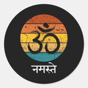 Om Symbool Namaste Ohm Hindoe Zen Tantra Yoga Gees Ronde Sticker