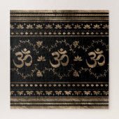 OM-symbool ornament - zwart en goud Legpuzzel (Verticaal)