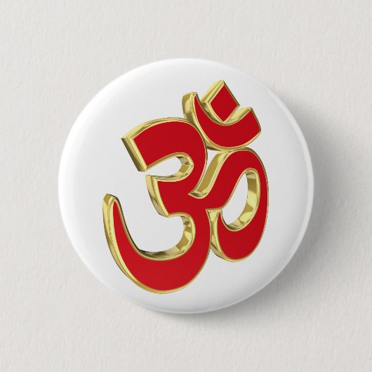 Om-symbool Ronde Button 5,7 Cm (Voorkant)