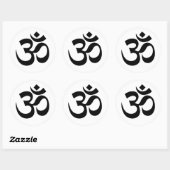 Om-symbool Ronde Sticker (Vel)