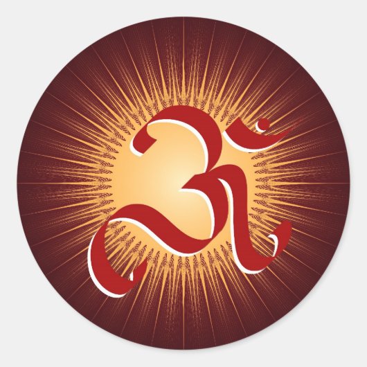 OM-symbool Ronde Sticker (Voorkant)