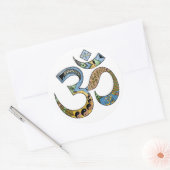 OM Symbool Ronde Sticker, Glanzend Sticker (Envelop)