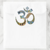 OM Symbool Ronde Sticker, Glanzend Sticker (Tas)
