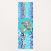 OM Symbool Shimmery Blue Dreamy Tegels Yogamat (Voorkant)