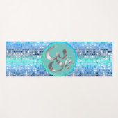 OM Symbool Shimmery Blue Dreamy Tegels Yogamat (Voorkant (horizontaal))