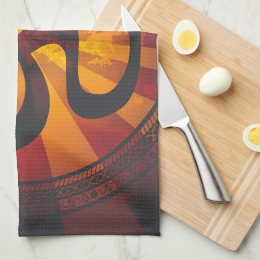 Om-symbool Theedoek (Quarter Fold)