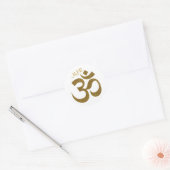 OM Symbool w / Initialen 1,5-in Ronde Sticker (Envelop)