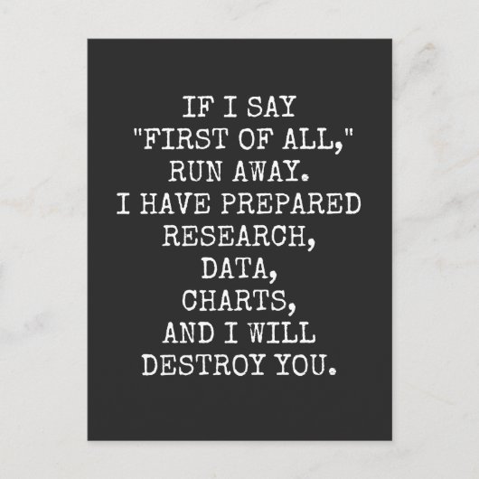 Om te beginnen, wegrennen. feestdagenkaart (Voorkant)