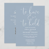 Om te hebben en te houden QR-code Dusty Blue Weddi Kaart (Voorkant / Achterkant)