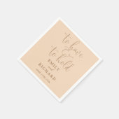 Om te hebben en te houden script zachte perzik bru servet (Hoek)