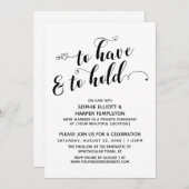 Om te hebben & te houden Hartelijk Calligraphy Ont Kaart (Voorkant / Achterkant)