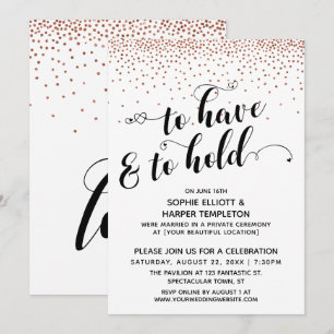Om te hebben & te houden Hartjes Koperen Confetti Kaart