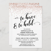 Om te hebben & te houden Koperen Confetti Feestje Kaart (Voorkant / Achterkant)