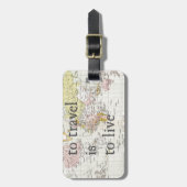 Om te reizen moet je leven bagagelabel (Voorkant verticaal)