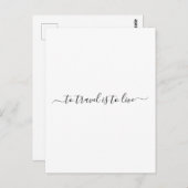 Om te reizen moet je leven - eenvoudig reisprijsop briefkaart (Voorkant / Achterkant)