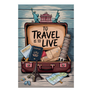 Om te reizen moet je leven perfect poster