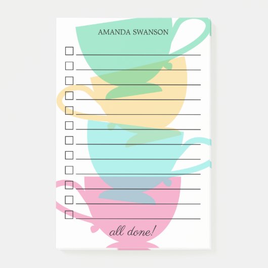 Om Teacup Silhouettes van de Lijst te maken - naam Post-it® Notes (Voorkant)