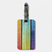 Om-teken op multikleurig hout bagagelabel (Achterkant verticaal)