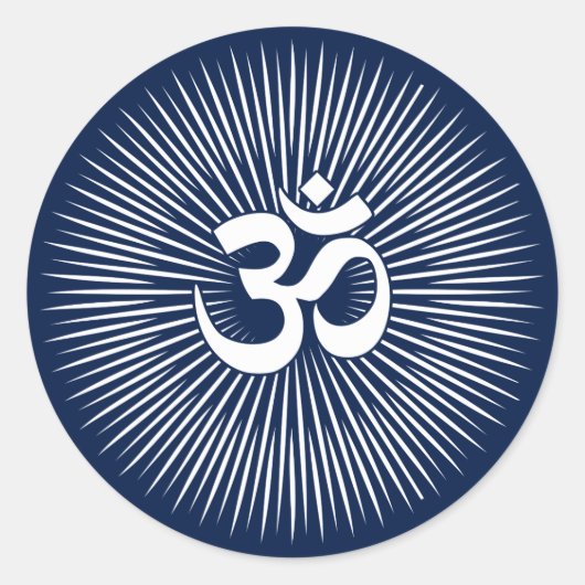 OM teken wit ontwerp Ronde Sticker (Voorkant)