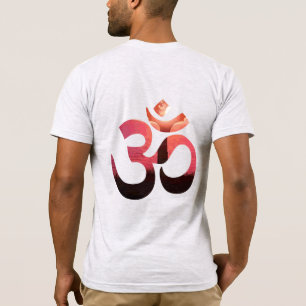 Om Tree Sun Mantra Yoga Mannen dubbelzijdig T-shirt