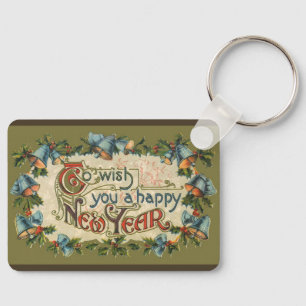 Om u een gelukkig nieuwjaar te wensen,  Victoriaan Sleutelhanger