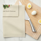 Om u een heldere en vrolijke Kerstmis te wensen Theedoek (Quarter Fold)