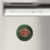 OM vert rouge yoga hindu Magnet (In Situ (Lave-vaisselle))