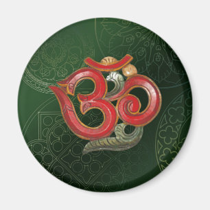 OM vert rouge yoga hindu Magnet