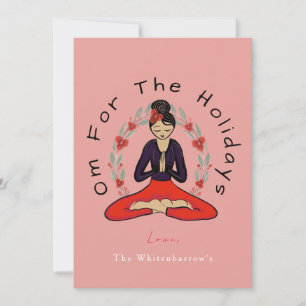 'Om Voor De Feestdagen' Yoga en Krans Kerstkaart