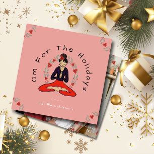'Om Voor de Feestdagen' Yoga en Krans Kerstkaart