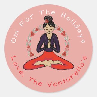 Om Voor De Feestdagen Yoga Sticker