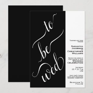 Om Wo te zijn Moderne Minimale Zwart & Wit Bruilof Kaart