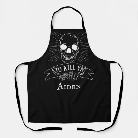 Om Ya Grunge Skull Fun Tequila Drinker Quote te do Schort (Voorkant)