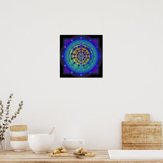 OM Yantra Mandala Poster (Keuken)