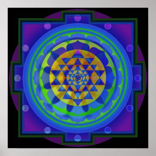 OM Yantra Mandala Poster (Voorkant)