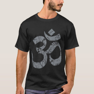 OM Yoga Spiritueel Symbool in Distress Style Essen T-shirt