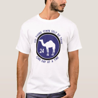 Om zelf waar te zijn - Paars/zwart design T-shirt