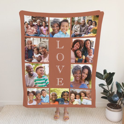 Oma 10 Fotocollage Terracotta Sherpa Deken