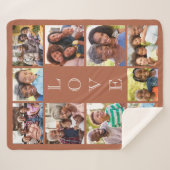 Oma 10 Fotocollage Terracotta Sherpa Deken (Voorkant (horizontaal))