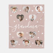 Oma 10-Photo Collage Elegant Script Dusty Pink Fleece Deken (Voorkant)