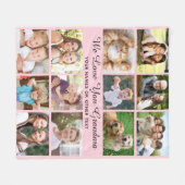Oma 12 Photo Collage Pink Fleece Deken (Voorkant (Horizontaal))