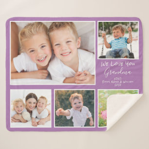 Oma 5 foto Paarse Sherpa Deken