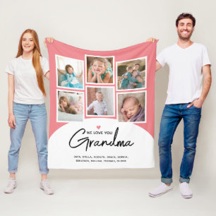 Oma 6 fotoscript roze fleece deken